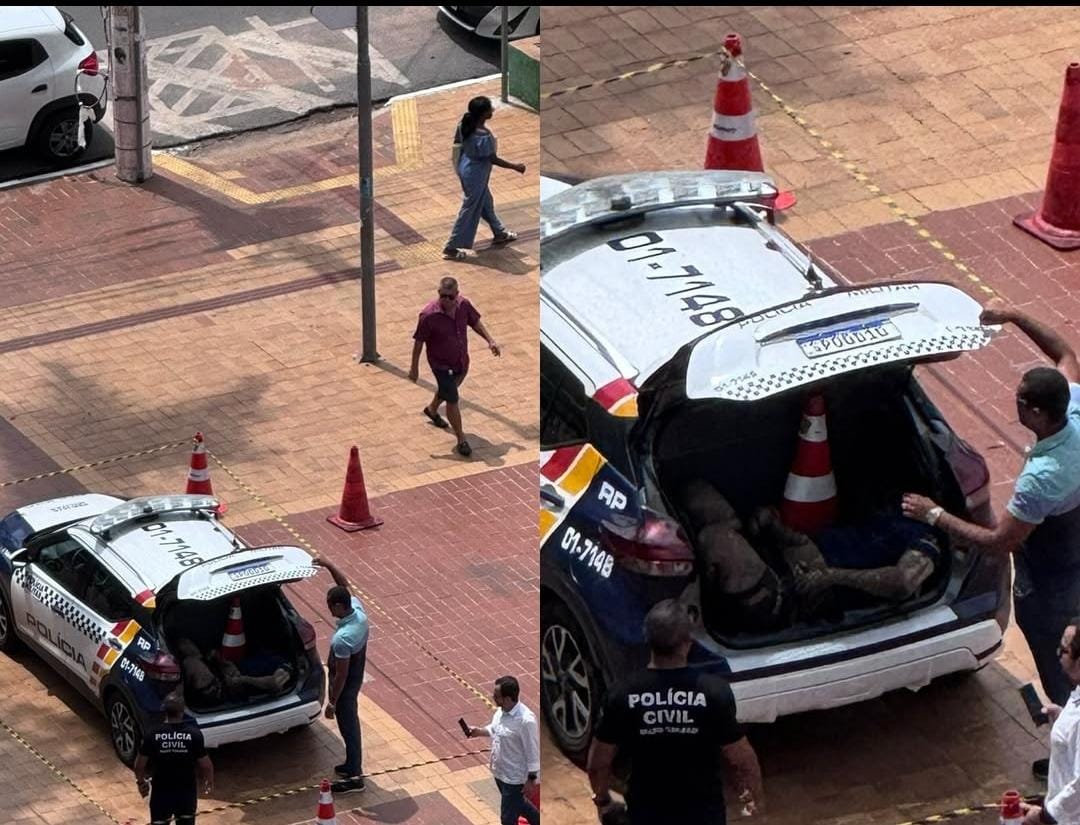 Corpo em decomposição é encontrado no camburão de viatura da PM em frente à prefeitura de Cuiabá