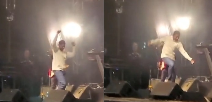 Fora Bolsonaro no show de Seo Jorge em Chapada