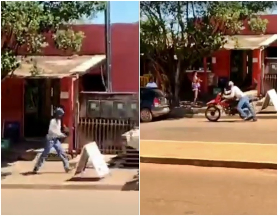 Homem tenta matar ex e atual namorado,  arma falha duas vezes e moto não liga na fuga