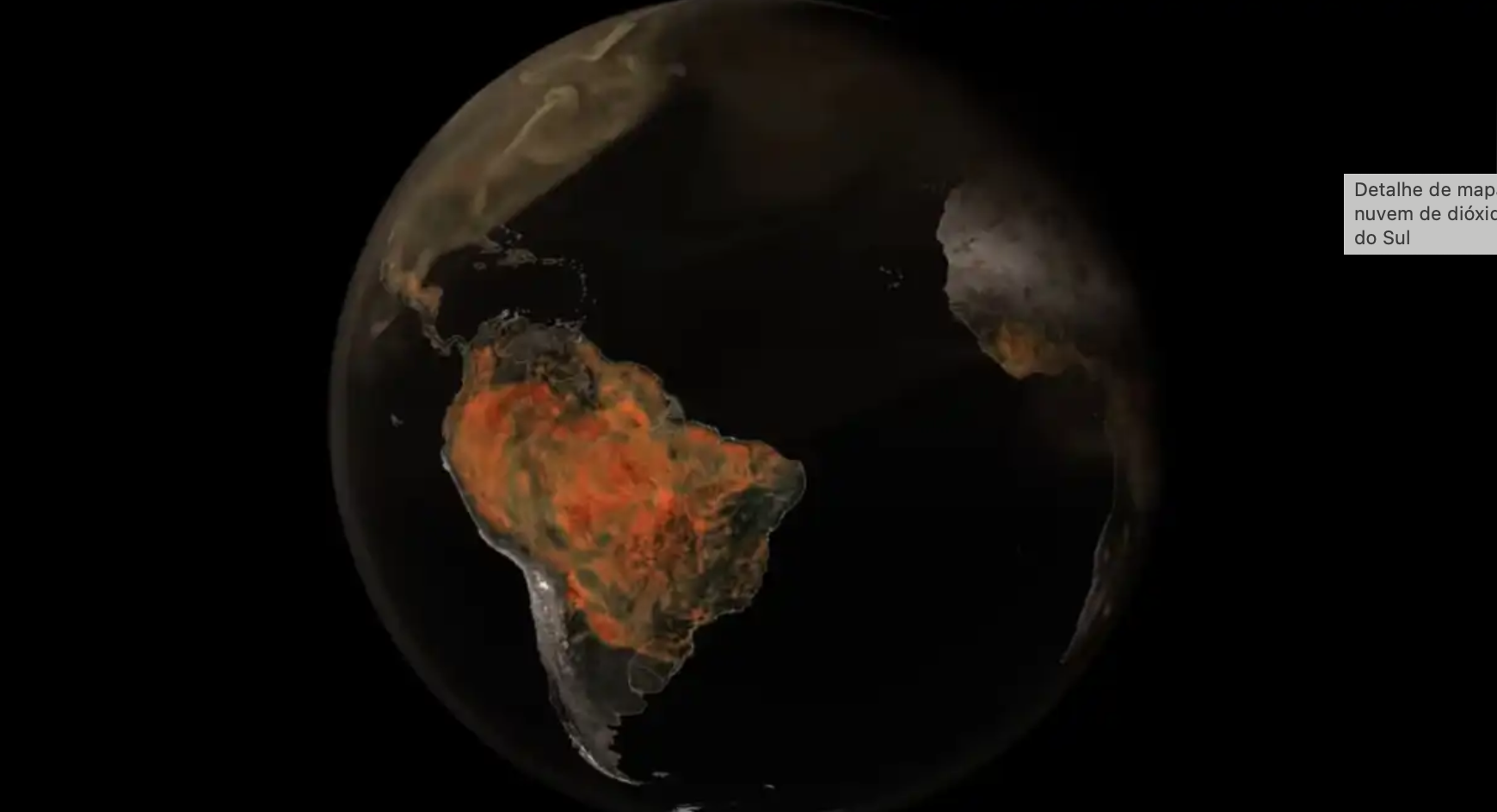 Imagens da Nasa mostram nuvem de gás poluente se movendo sobre a Terra