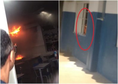 Incêndio em escola estadual no CPA   gera  pânico