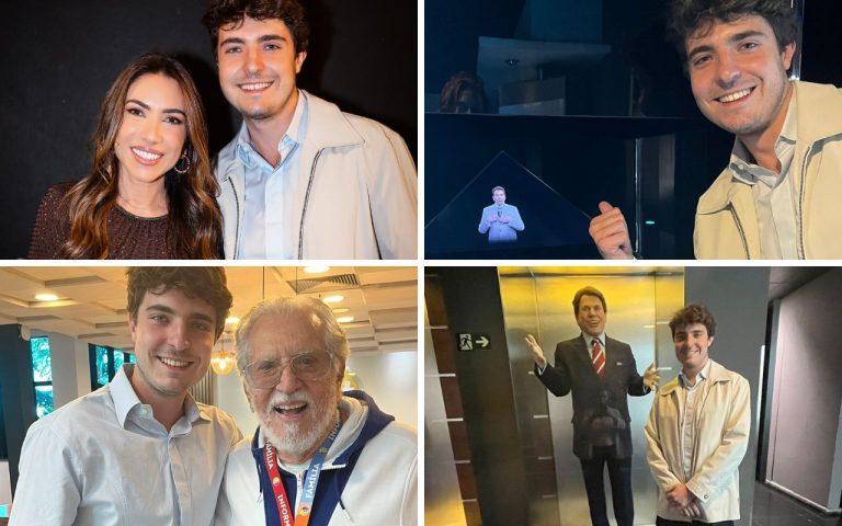 João Augusto, filho de Gugu visita SBT e conhece Patrícia Abravanel, filha de Silvio Santos. Fotos!