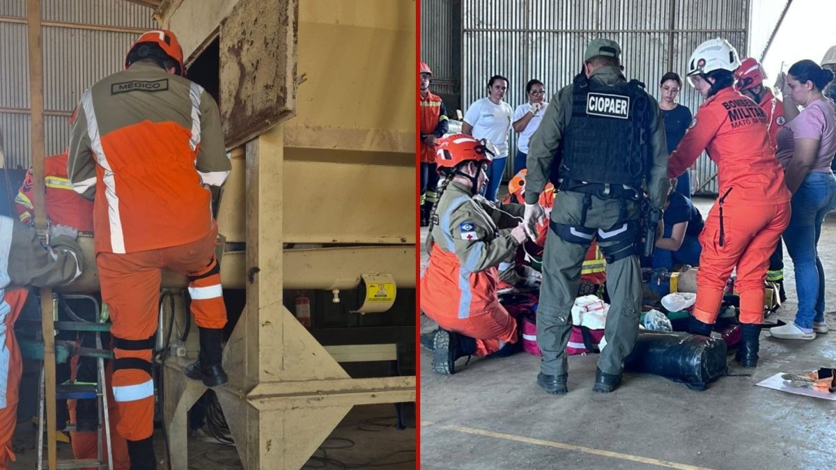 Trabalhador é resgatado após ficar preso em máquina de ração em fazenda de Cláudia, MT
