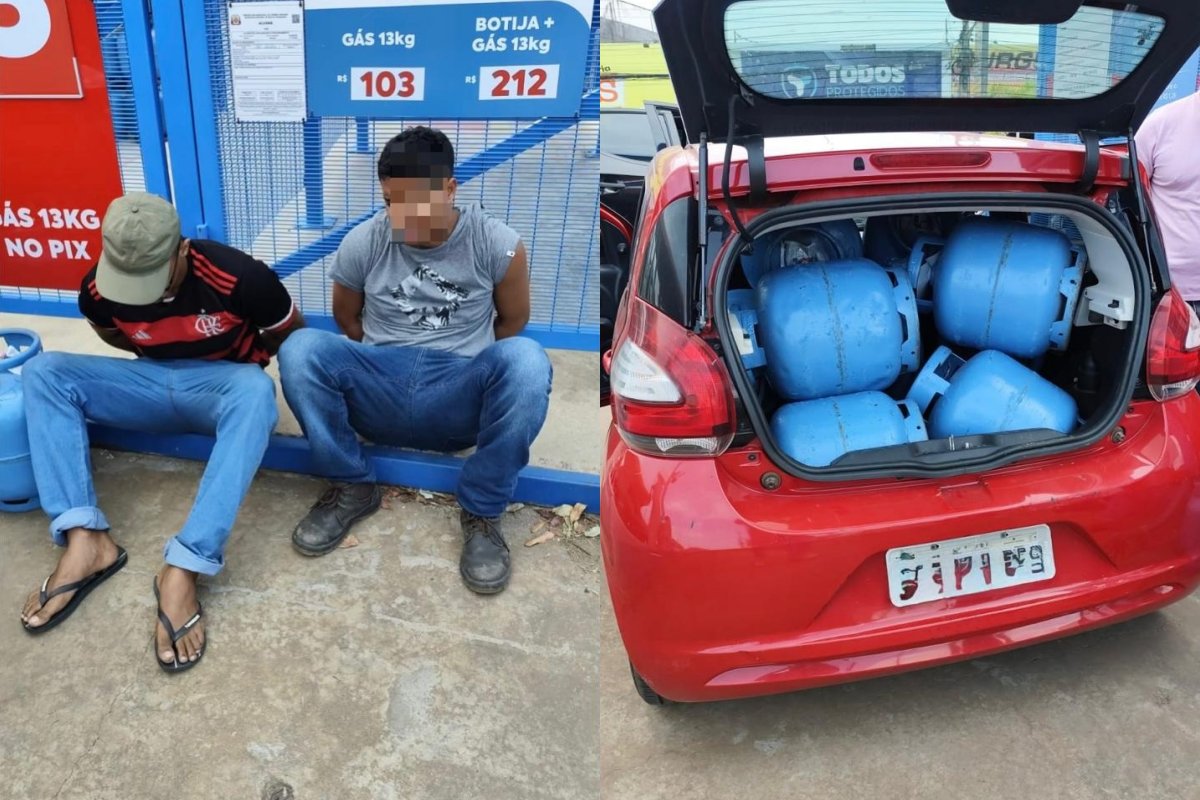 Dupla é detida em flagrante com 12 botijões de gás furtados em Várzea Grande