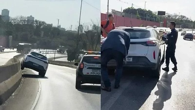 Motorista passa mal ao volante e bate carro na Avenida Miguel Sutil em Cuiabá