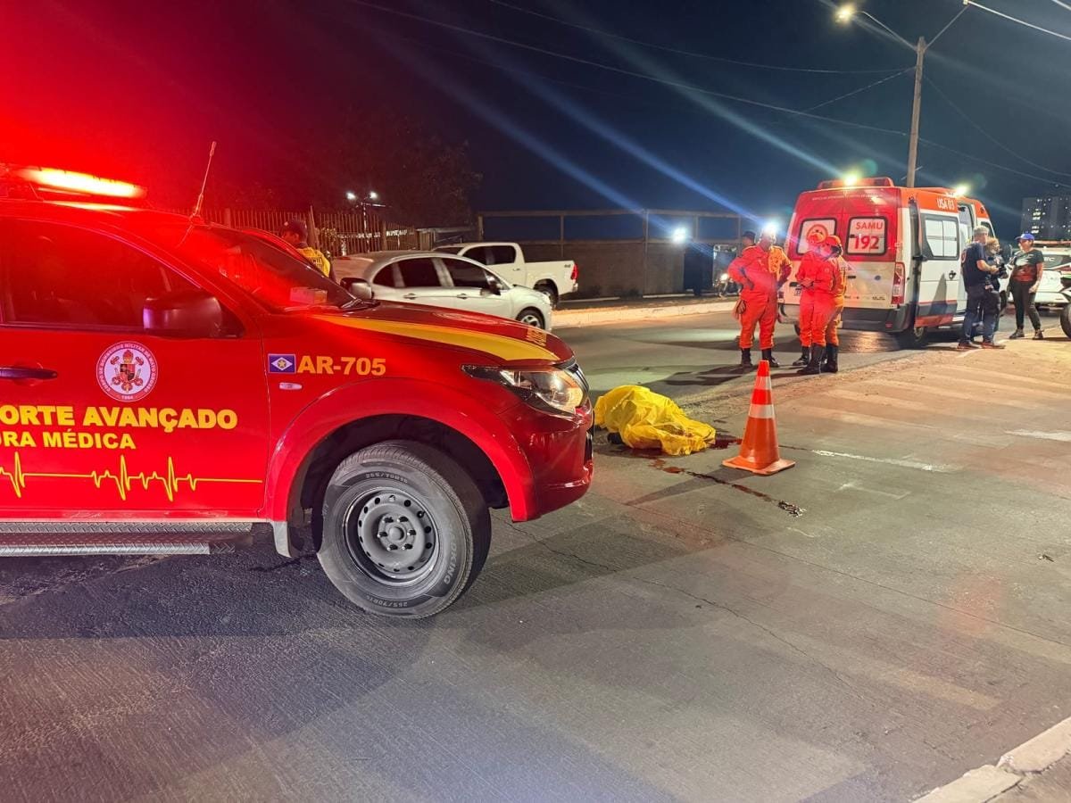 Idoso de 78 anos morre atropelado por moto na Avenida Oátomo Canavarros em Cuiabá