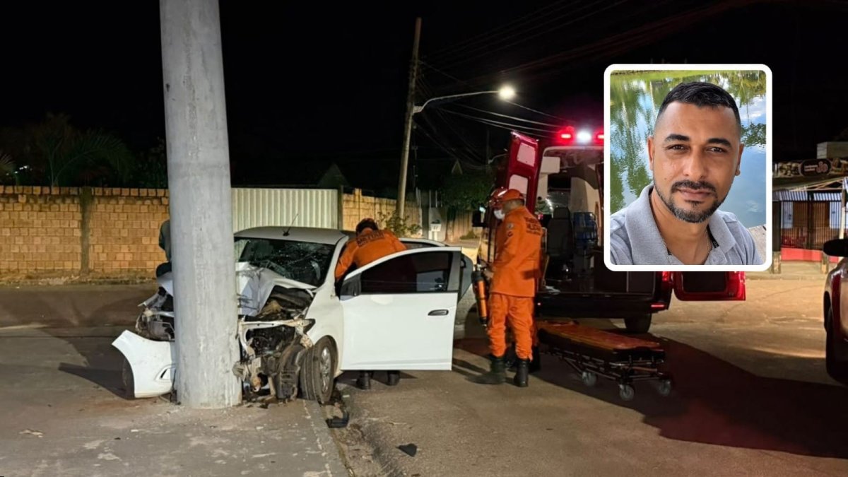 Homem de 45 anos falece em hospital após colidir veículo contra poste em Pontes e Lacerda