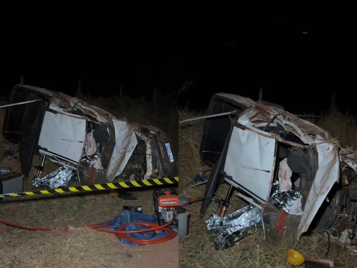 Colisão com carreta deixa motorista morto e passageiro ferido na BR-163 em Mato Grosso