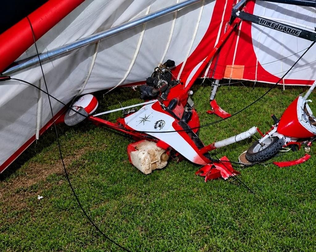 Piloto de ultraleve sofre múltiplas fraturas após perder controle de aeronave em Mato Grosso