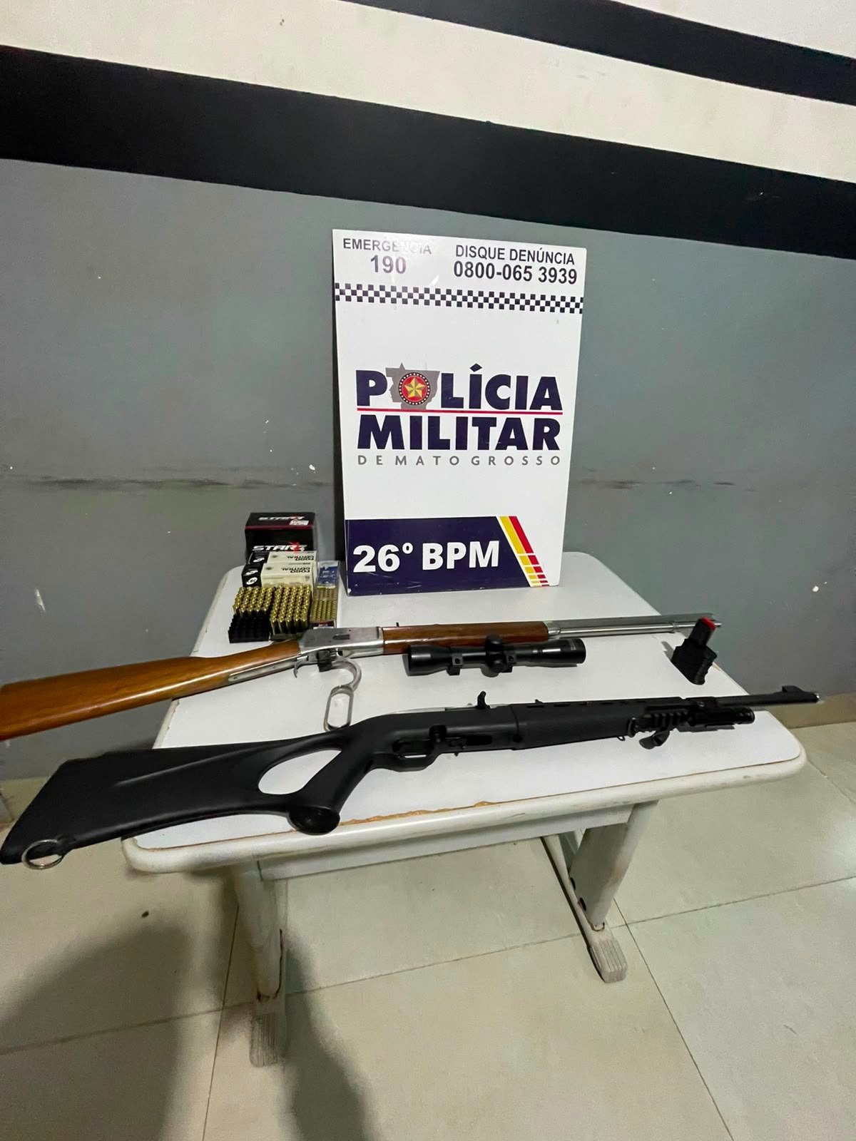 Homem é preso em Nova Mutum com duas espingardas e munições ilegais