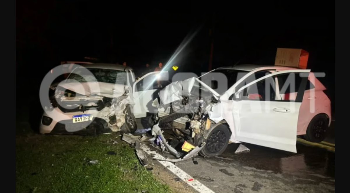 Motorista morre em colisão frontal e família com criança fica hospitalizada em Rondonópolis