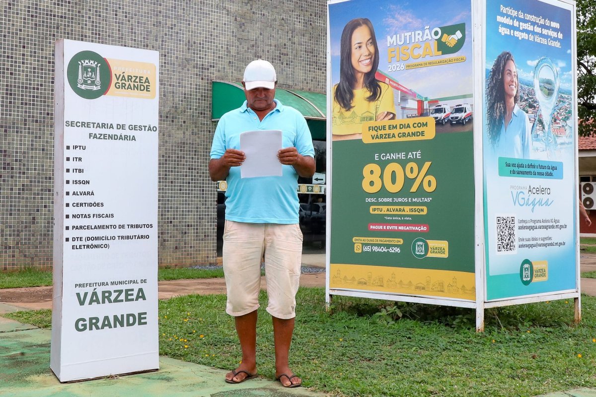 Várzea Grande lança programa de regularização fiscal com descontos de até 80% em tributos municipais