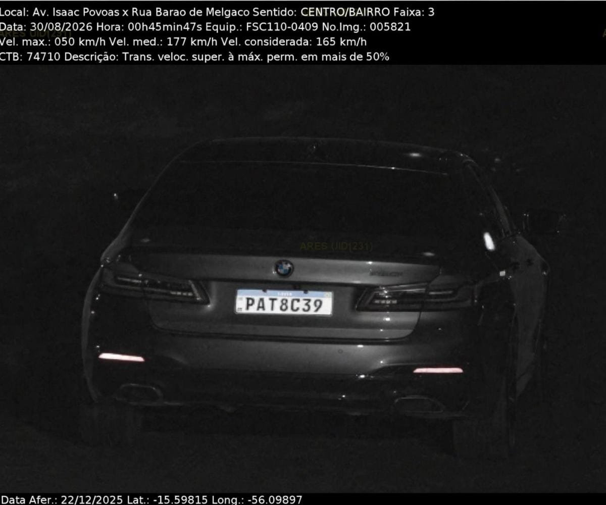 Motorista de BMW atingiu 177 km/h antes de causar morte de motociclista em Cuiabá