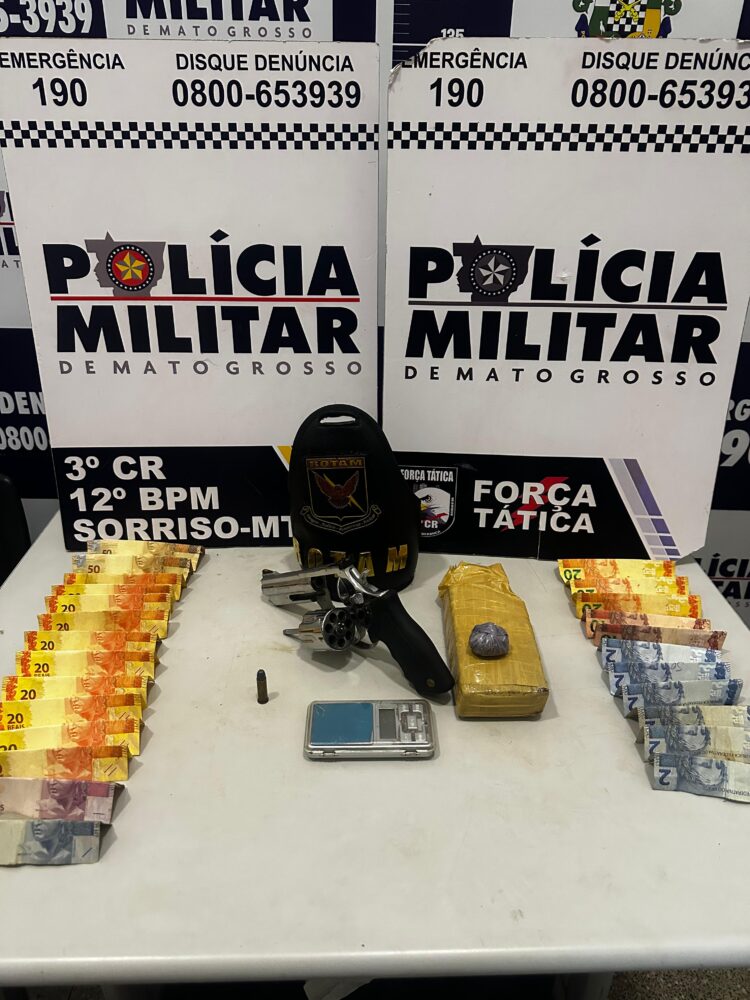 Rotam prende faccionado com revólver e tablete de maconha durante a madrugada