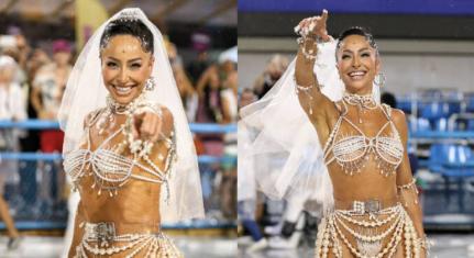 Sabrina Sato arrasa de noiva em ensaio para o Carnaval na Sapucaí