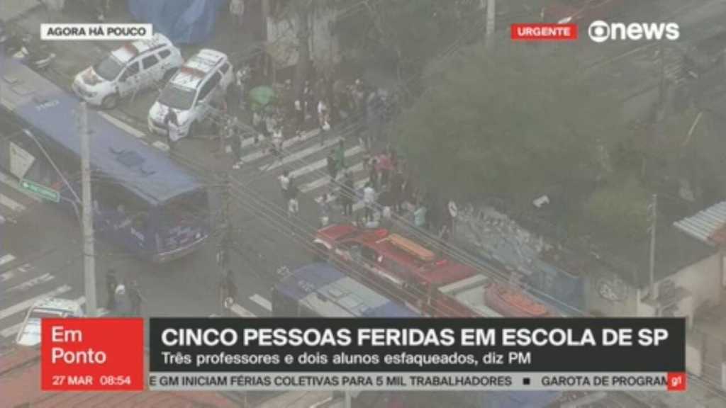 Três professoras e um aluno são esfaqueados dentro de escola estadual em SP