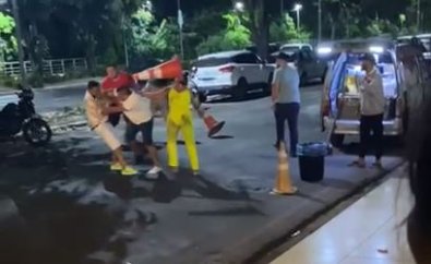 Vídeo mostra pancadaria entre clientes de bar na Orla do Porto