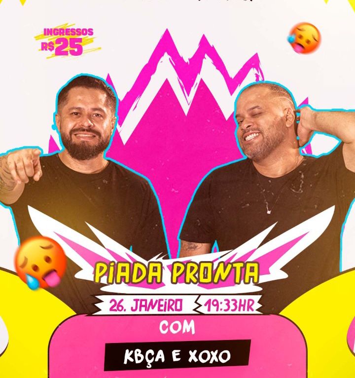 Xomano Que Mora Logo Ali e Kbça Pensante apresentam hoje o espetáculo "Piada Pronta"